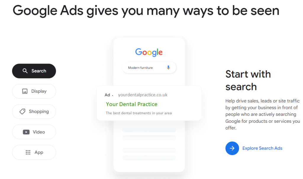Google ads for dentists